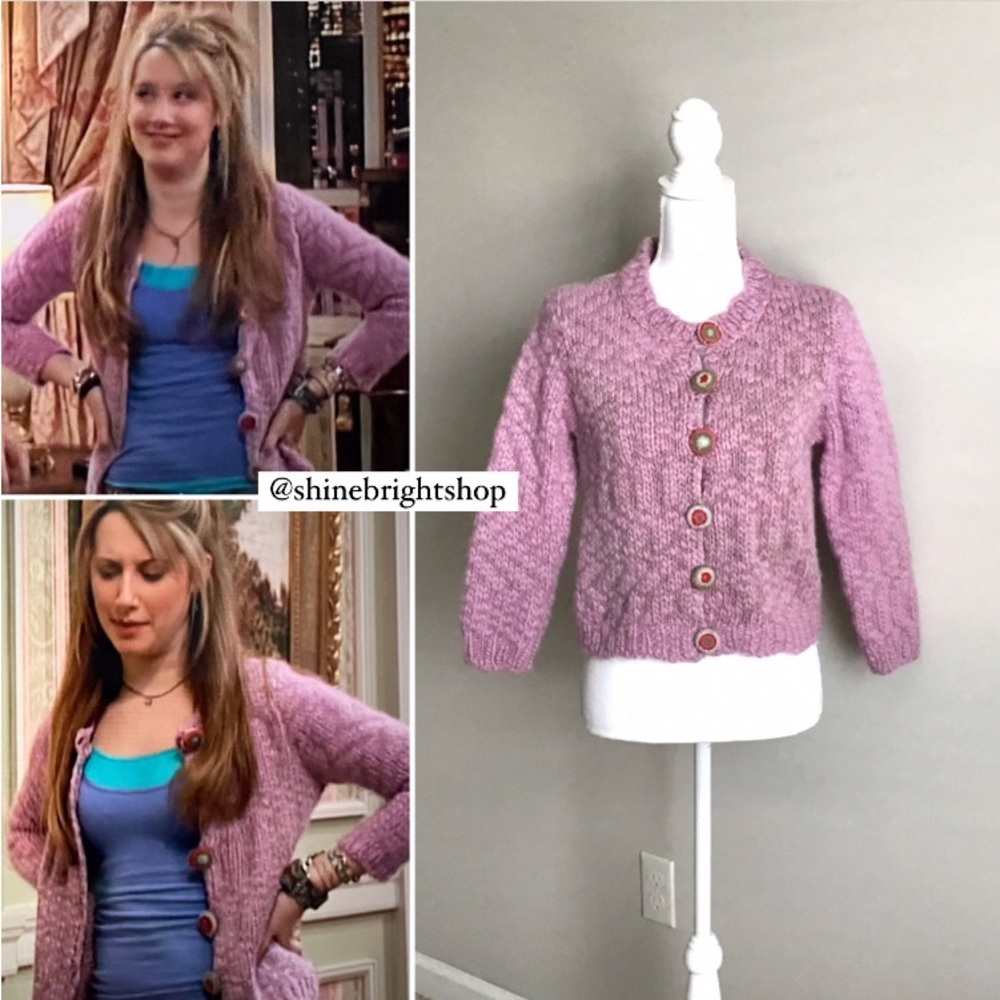 Rare Vintage Wool Cardigan Sweater ASO Maddie in The Suite Life of Zack and Cody - Picture 3 of 14